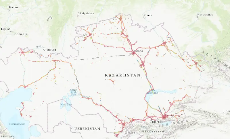 Mobile networks and coverage Kazakhstan