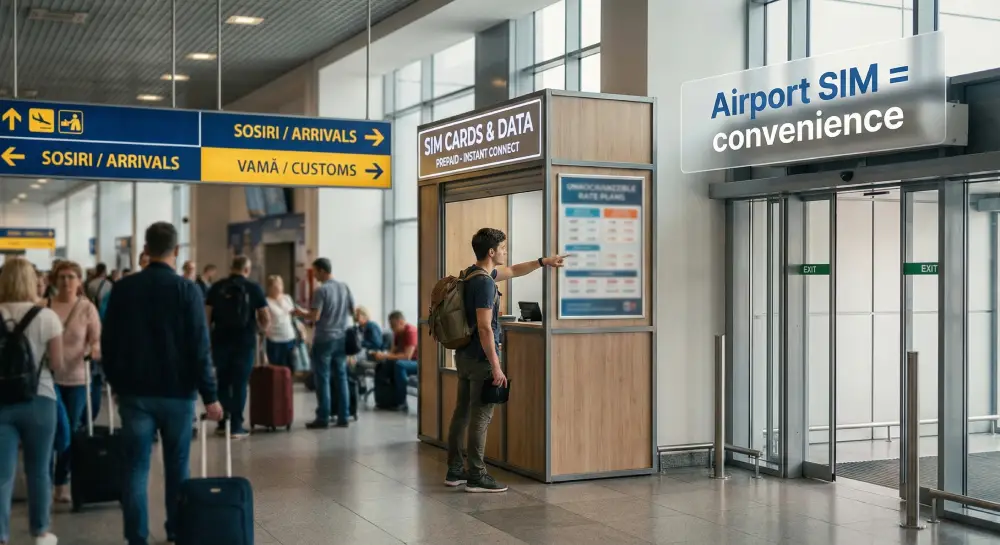Buying a SIM card at the airport in Romania
