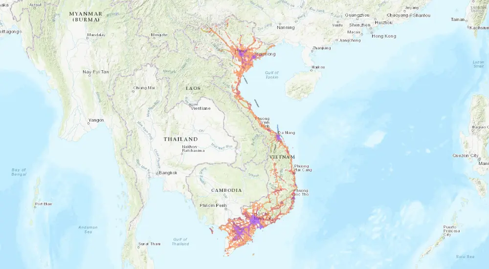 Mobifone coverage in Vietnam
