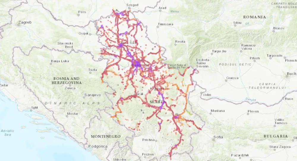 Mobile Network Coverage in Serbia