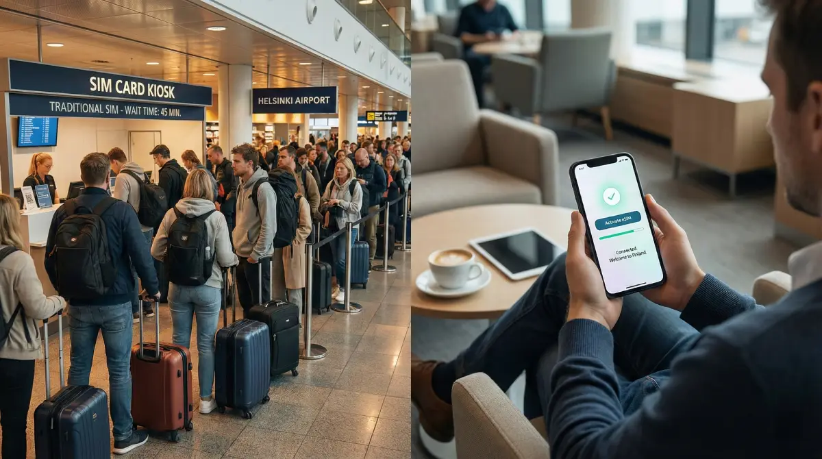 Airport SIM Card vs eSIM in Finland