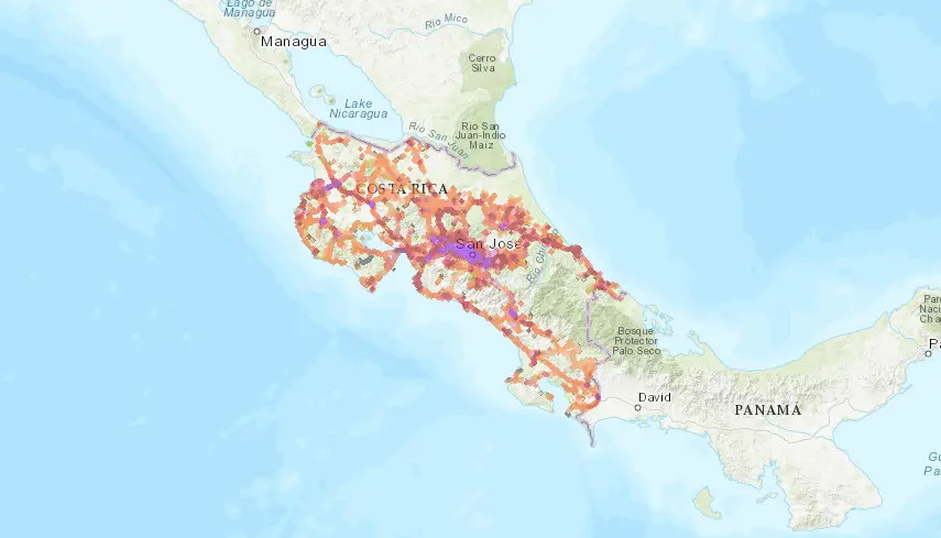 liberty coverage map in costa rica