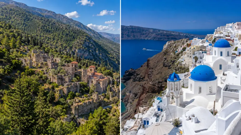 A comparative visual highlighting Greece's geographical diversity