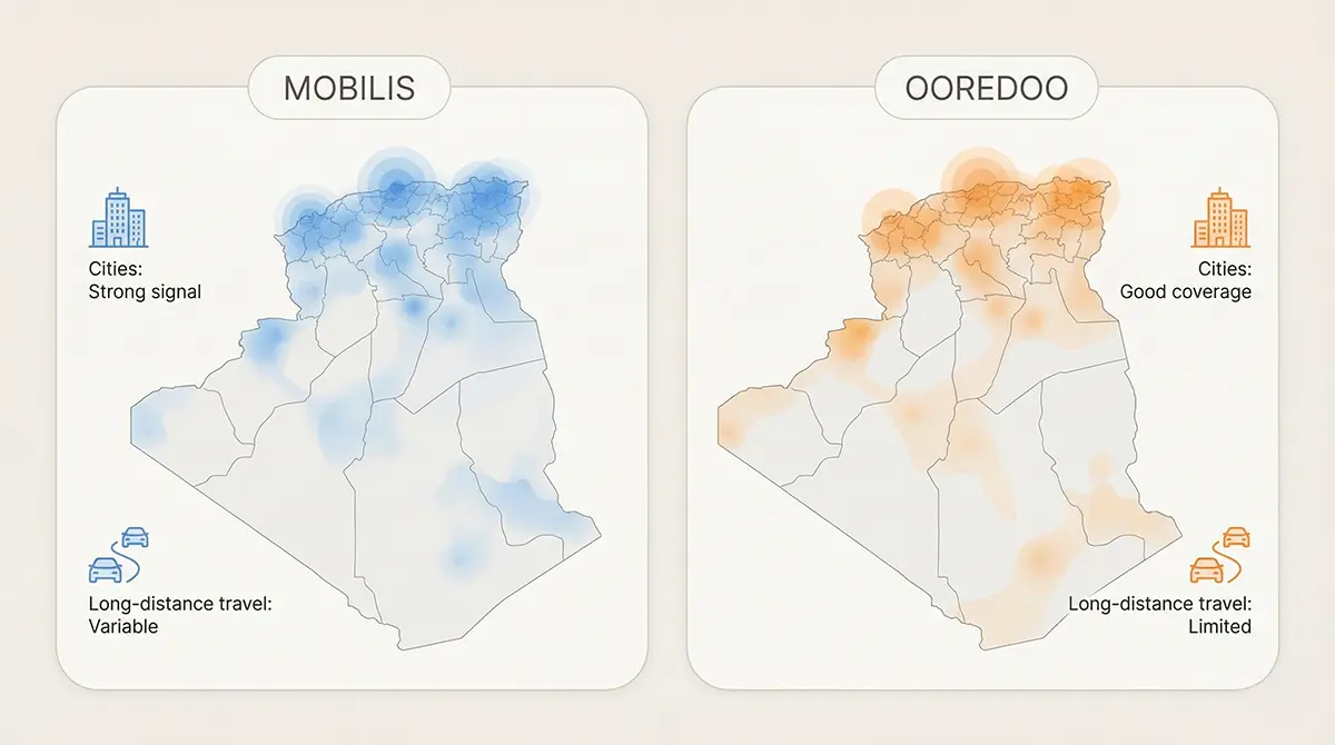 Mobilis vs Ooredoo in Algeria: coverage and performance