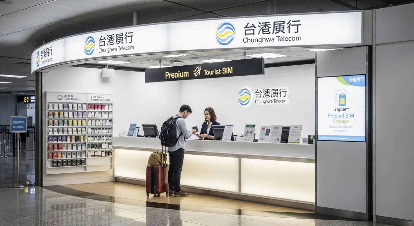 台湾の空港で観光SIMカードを購入する