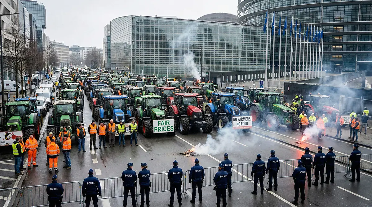 farmers protest in brussels