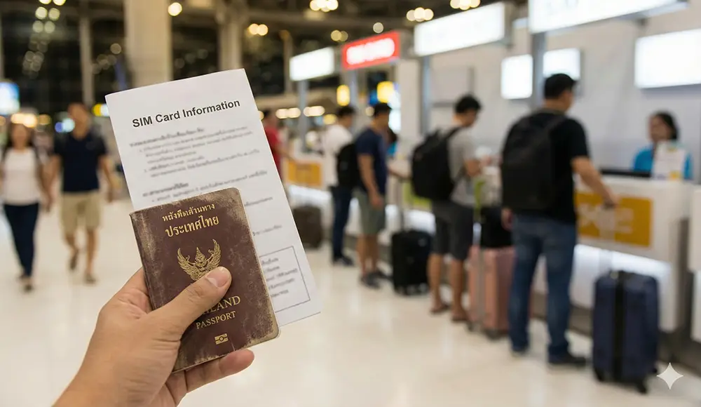 Buying a SIM at the thailand airport: