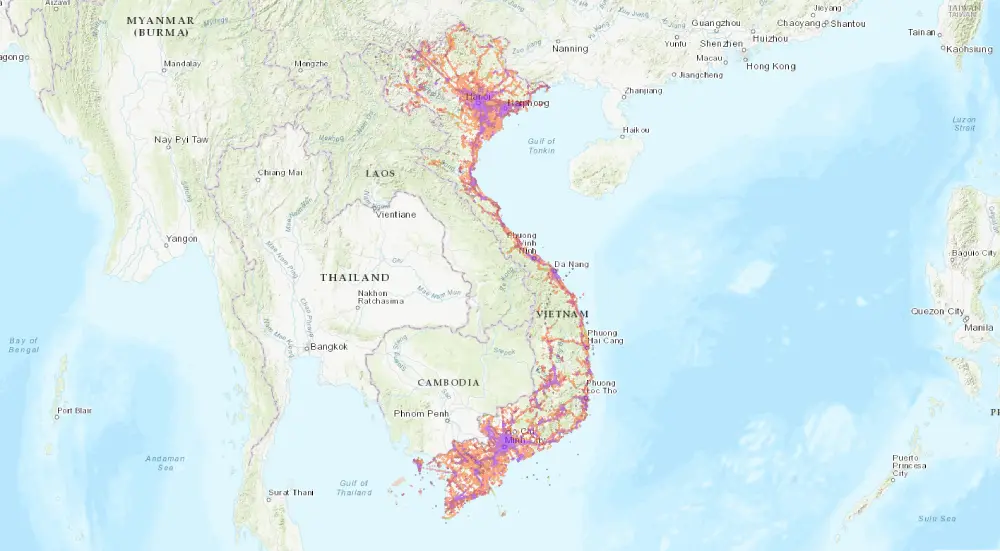 Vinaphone coverage in Vietnam