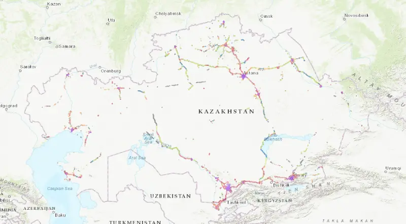 Kcell coverage in Kazakhstan