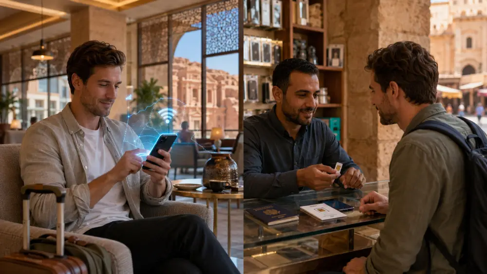 Jordanien eSIM vs. lokale SIM-Karte