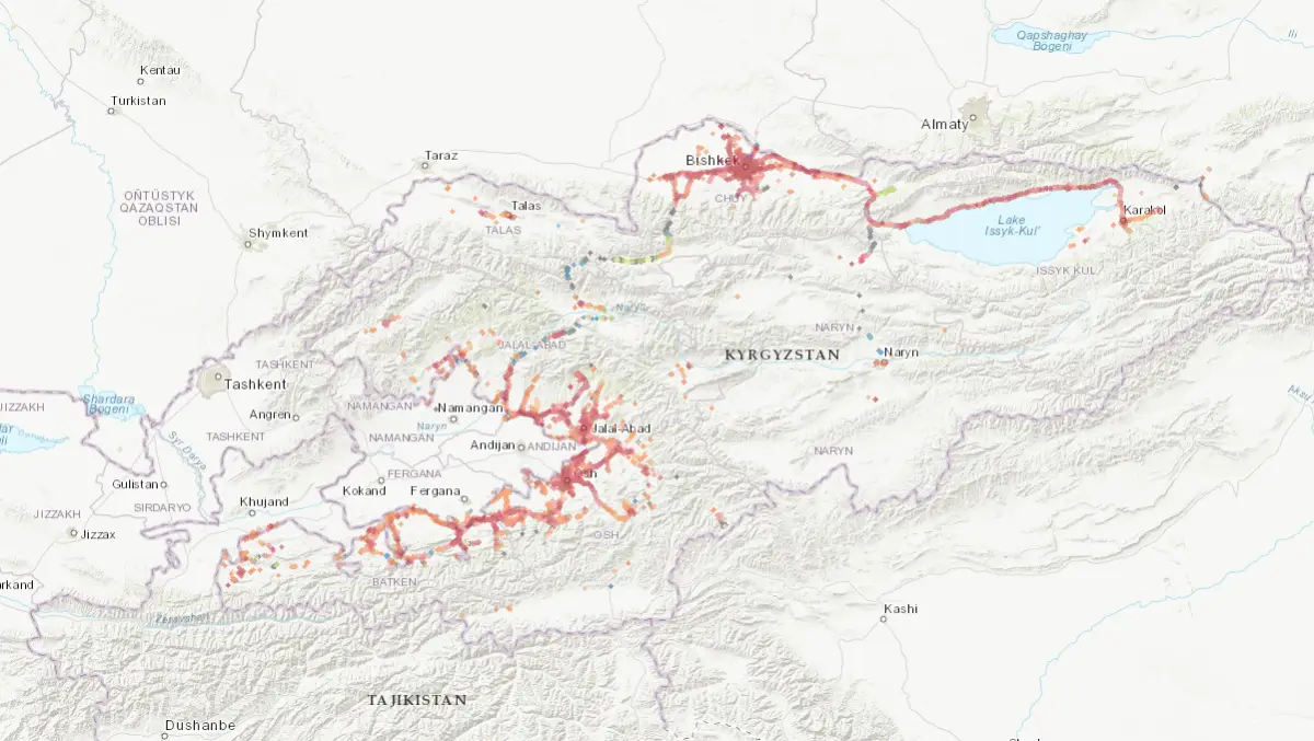 Netzabdeckung in Kirgisistan