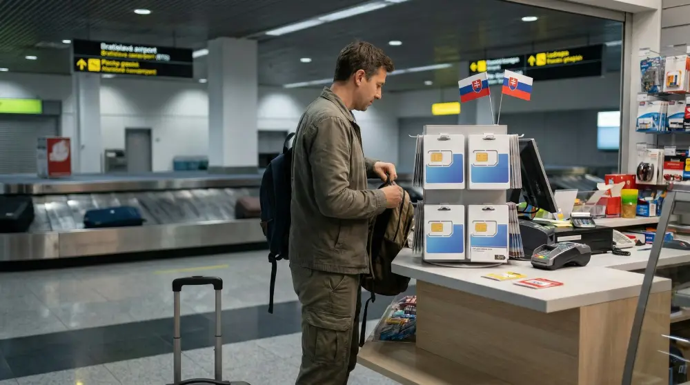 Buying a SIM card at the airport in Slovakia