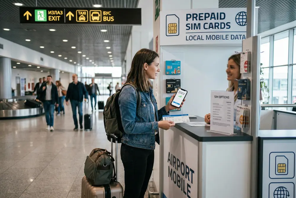 Buying a SIM card at Belgrade Airport
