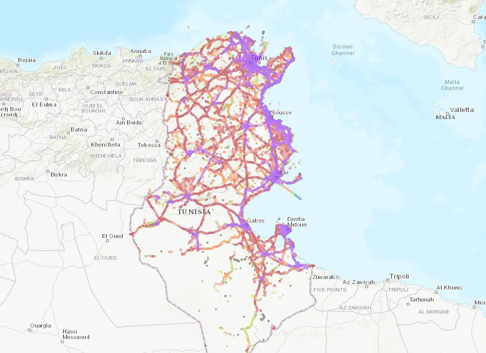 Tunisia mobile coverage