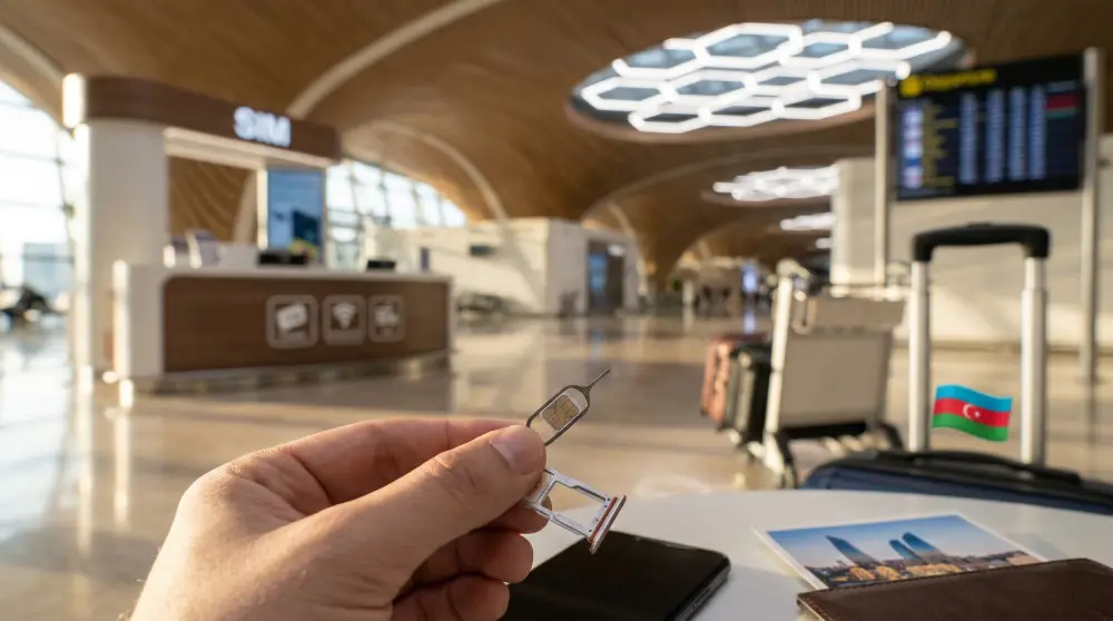 Buying a SIM at the airport in Azerbaijan