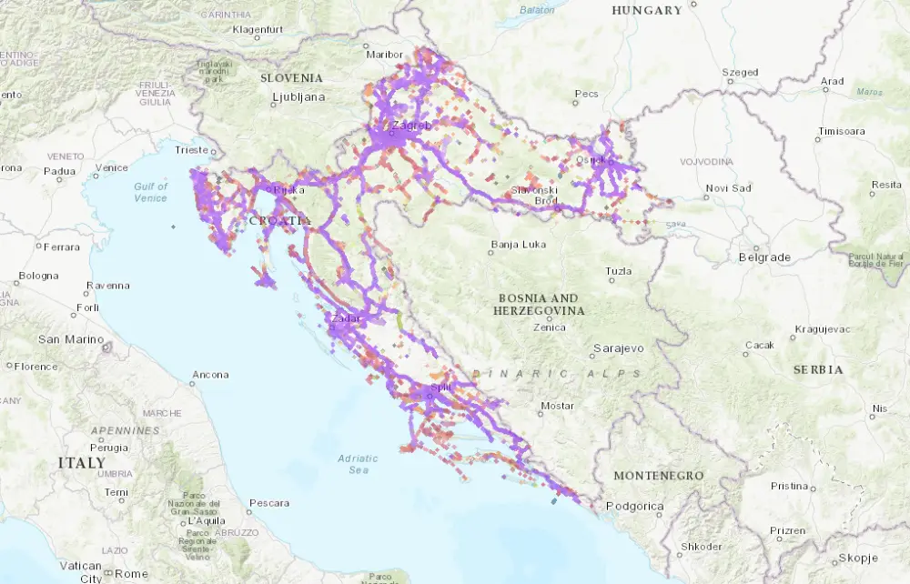 network coverage in croatia