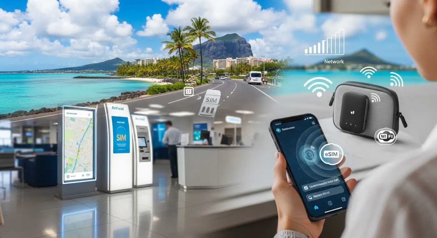 मॉरीशस में इंटरनेट कैसे प्राप्त करें (2026): सिम कार्ड, ई-सिम, पॉकेट और एयरपोर्ट वाई-फाई