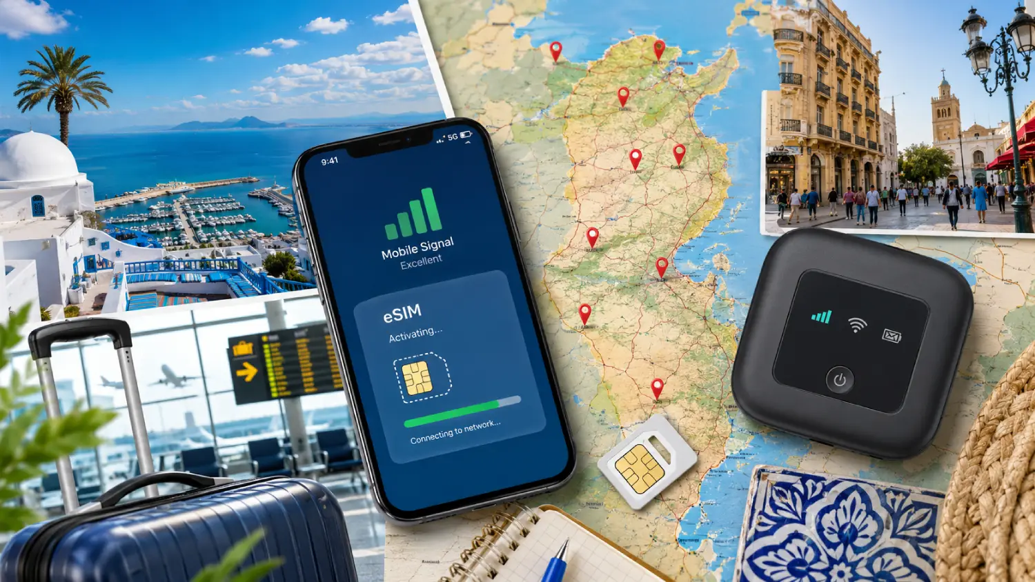 Wie man in Tunesien Internet bekommt (2026): SIM-Karte am Flughafen, lokale SIM, eSIM, Pocket-WiFi und öffentliches WLAN