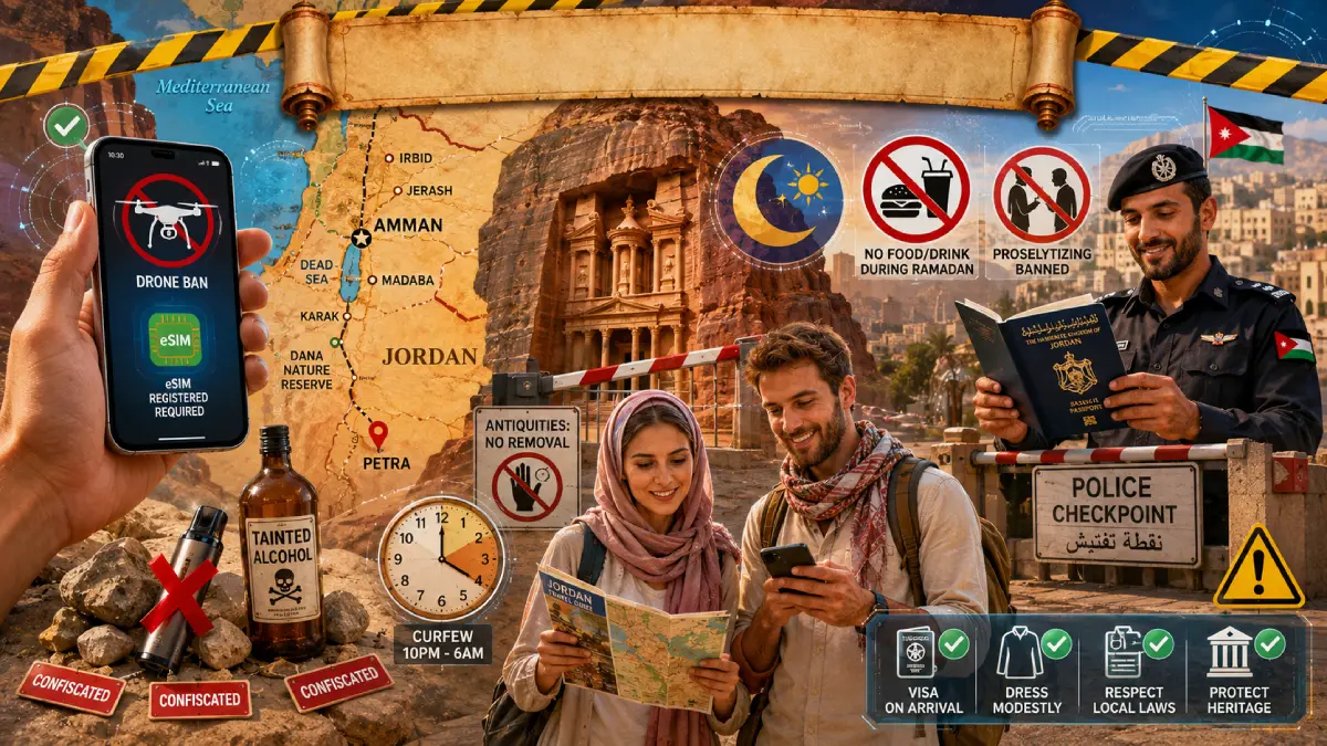 Jordan Tourist Bans & Laws (2026): Things Not To Do & Illegal Items