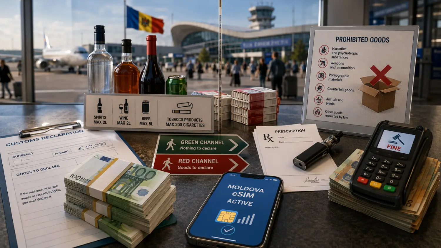 Moldova Havalimanı Gümrük Kuralları 2026: Alkol, Sigara ve Nakit Limitleri