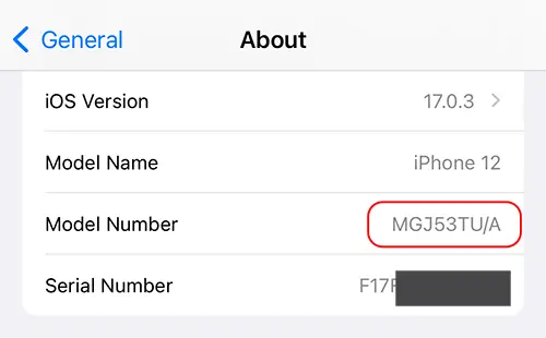 ios model number